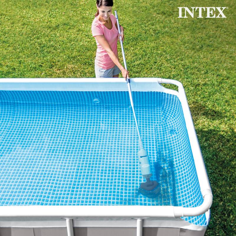 Intex Rechargeable Handheld Above Ground Pool Vacuum Cleaner with 2 Brush Heads - 39 x 6.5 x 5.25 inches