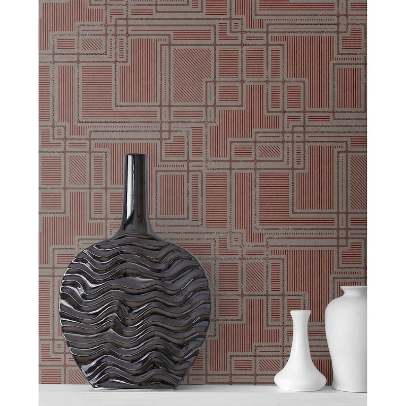 Seabrook Designs Bauhaus Cityscape Unpasted Wallpaper