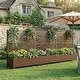 preview thumbnail 73 of 103, 72 in Metal Movable Planter Box with Trellis Privacy Screen Lockable Wheels