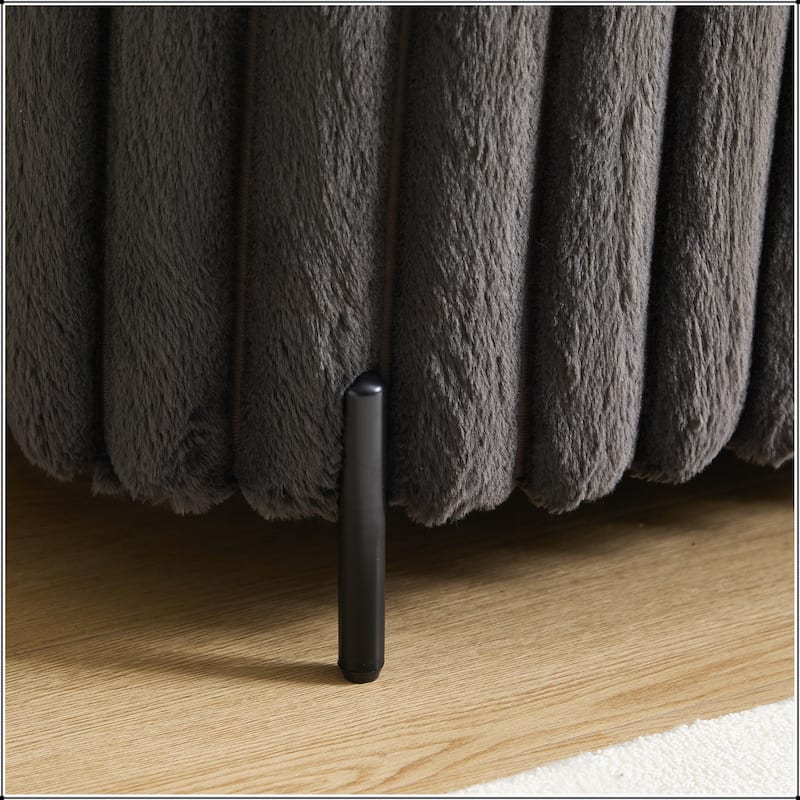 Upholstered Bench with Metal Legs