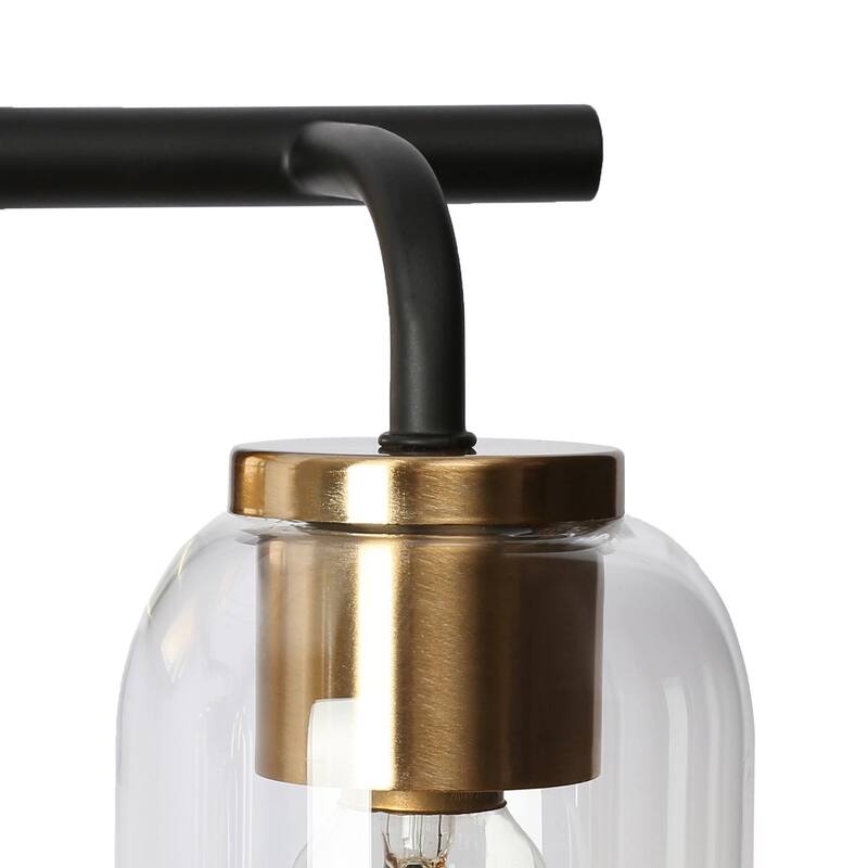 Modern Black Gold 4Light Linear Bathroom Vanity Lights Dimmable Wall