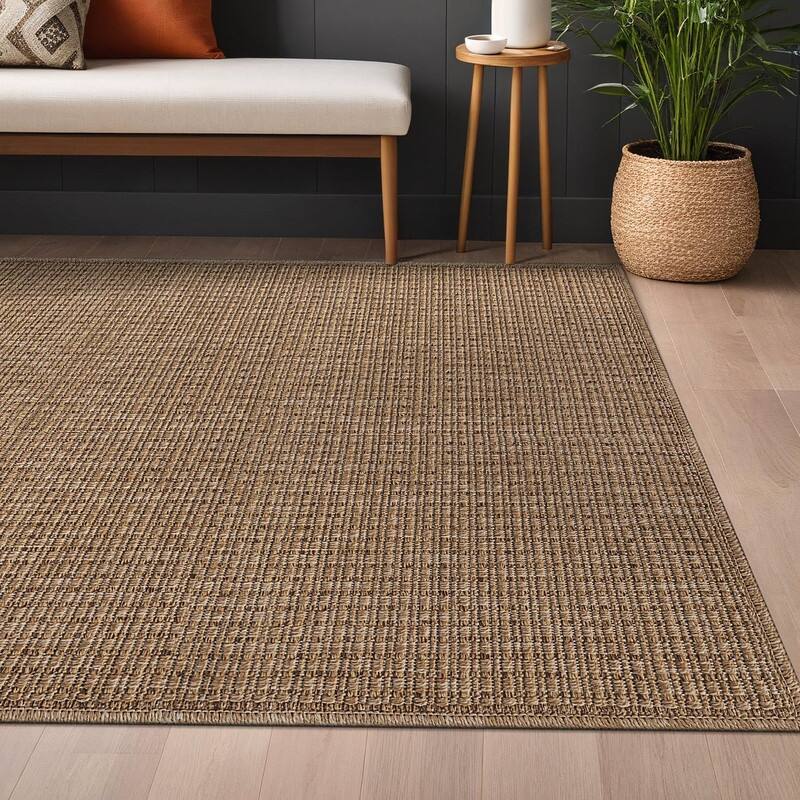 Easy Jute Natural Rug Solid Washable Durable Outdoor Indoor Area Rugs