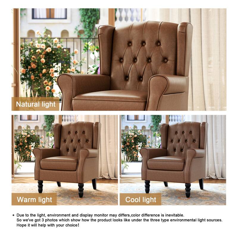 Modern Classic Button Tufted Accent Chair Upholstered Armchair