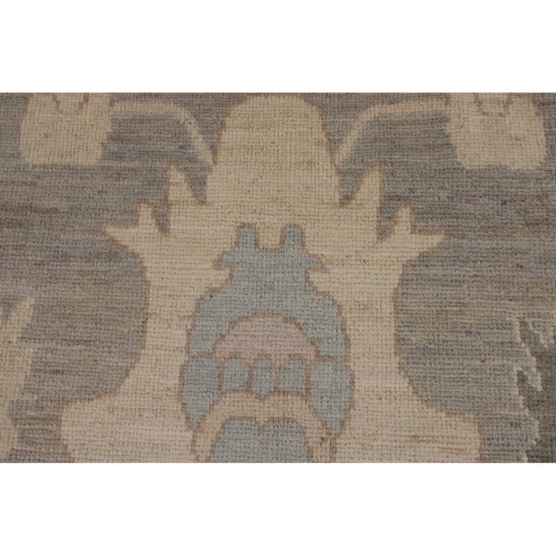 Floral Oushak Turkish Area Rug Handmade Vegetable Dye Wool Carpet - 9'0"x 11'5"