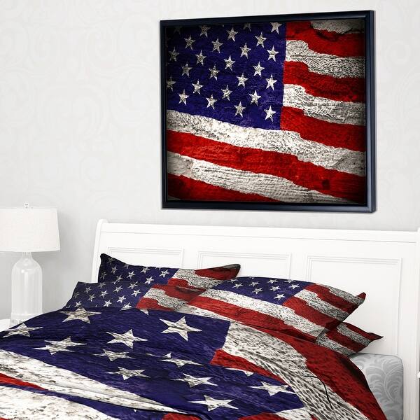 Shop Designart Large American Flag Watercolor Abstract Framed