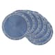 DII Nautical Blue Round Fringed Placemat Set/6 - Blue