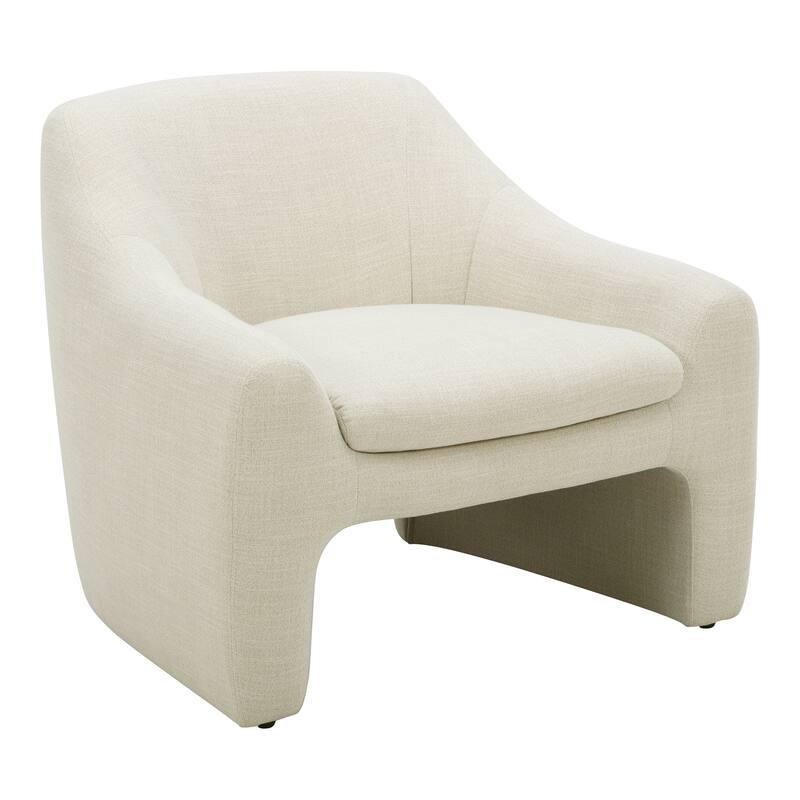 NADAAL STUDIOS Saylor Accent Chair, Textured Woven Fabric Upholstery with Solid Wood Frame, Shadowed Grey