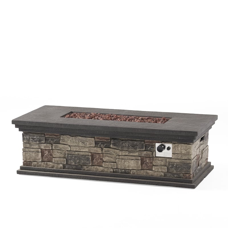 Cape Coral Outdoor 11 Seater Aluminum U-Shaped Sofa Sectional and Fire Pit Set by Christopher Knight Home