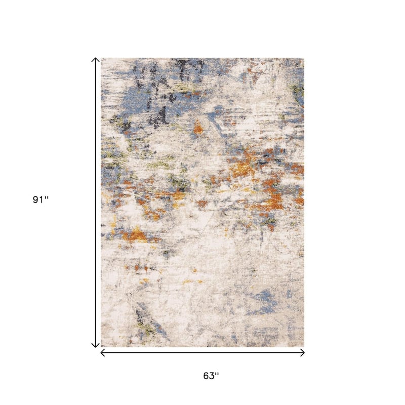 HomeRoots Abstract Modern Rectangle Area Rug - 5' X 8'