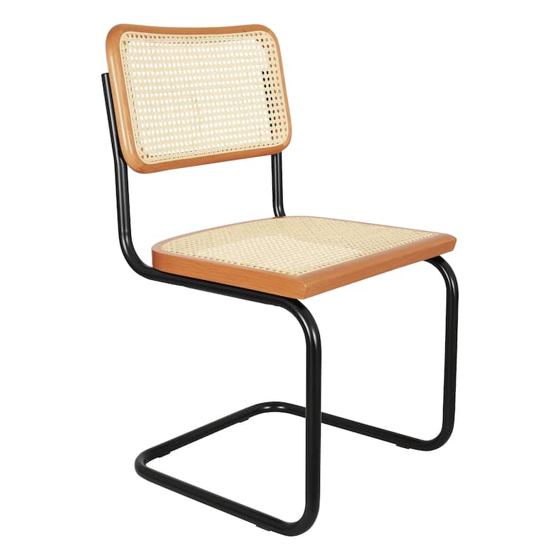 Breuer Chair Company Marcel Breuer Cesca Cane Cantilever Side Chair w/ Black Steel Frame (Various Wood & Cane Colors)