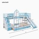 preview thumbnail 3 of 1, Full-Over-Full Wood Bunk Bed with Drawers, Shelves and Slide