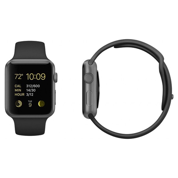 apple watch series 1 38mm space gray aluminum with black sport band