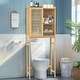 preview thumbnail 4 of 11, Bamboo Over The Toilet Storage Cabinet, Bathroom Space Saver, Over The Toilet Rack with Adjustable Shelf, Natural Color ﻿