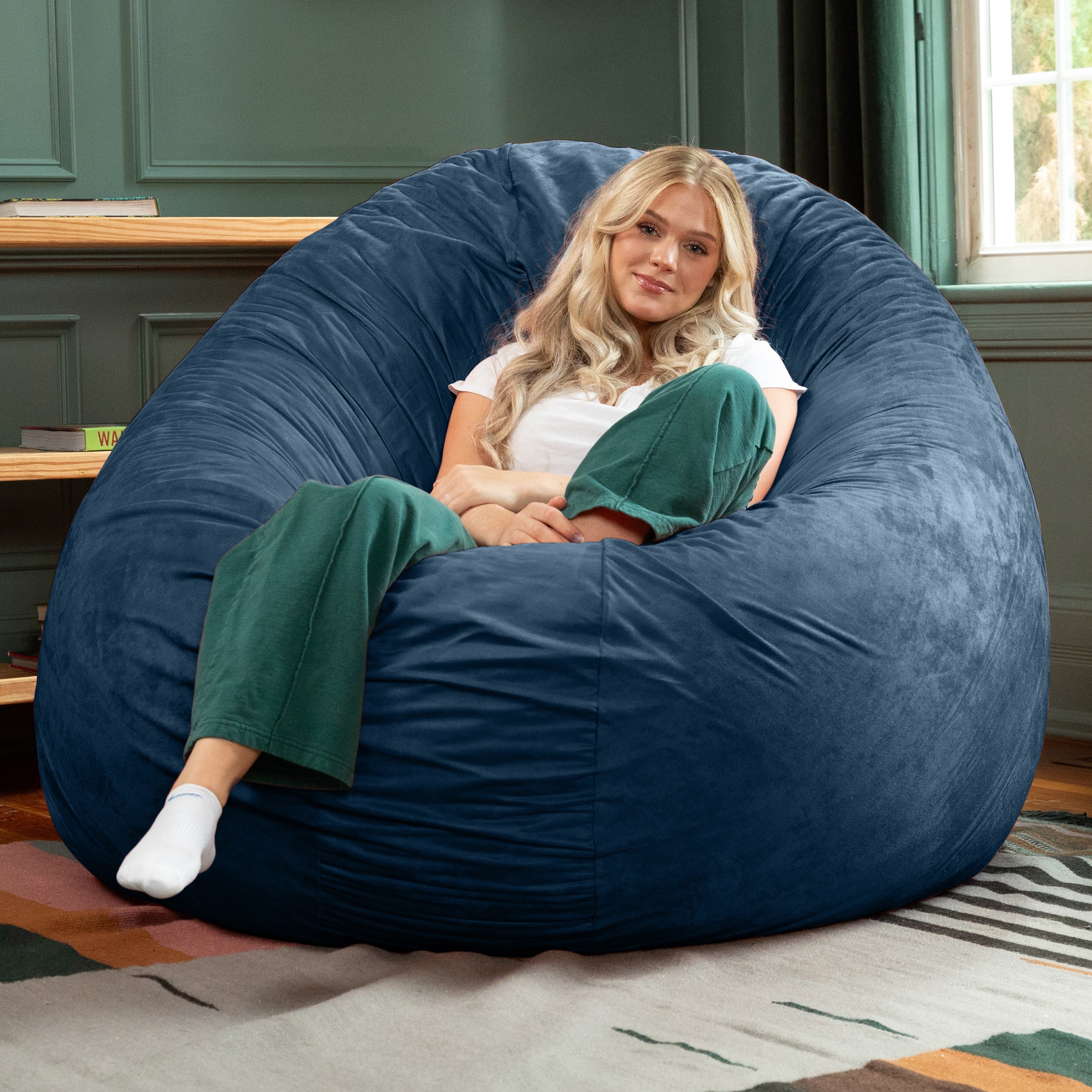 Jaxx Grand Lounger 7 Foot Bean Bag Sofa Chair for Adults - Luxe Fur |  Wayfair