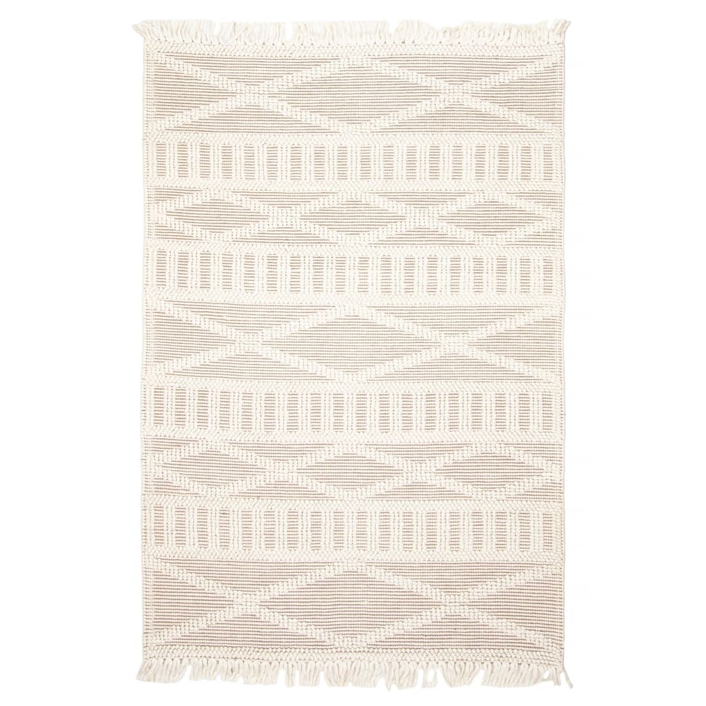 ECARPETGALLERY Braid weave Sienna Cream Wool Rug - 4'11 x 7'3