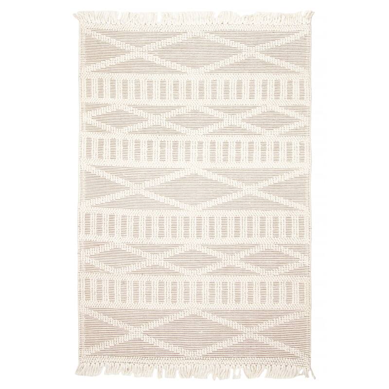 ECARPETGALLERY Braid weave Sienna Cream Wool Rug - 4'11 x 7'3 - Cream - 4'11 x 7'3