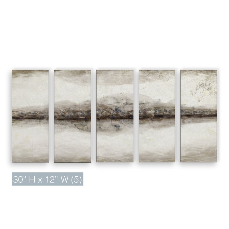 'Abstract Neutral CXLIII-II' 5-Piece Wrapped Canvas Wall Art Set by ChiChi Décor