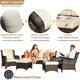 OVIOS 5-piece Patio Conversation Wicker Furniture Set