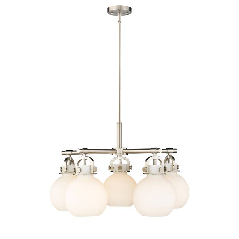 Innovations Lighting Newton Sphere - 5 Light 7" Stem Hung Chandelier.
