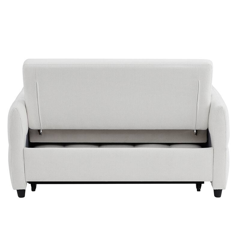 52.8" Adjustable Loveseat Sleeper, 3 USB Ports, 2 Pillows Included