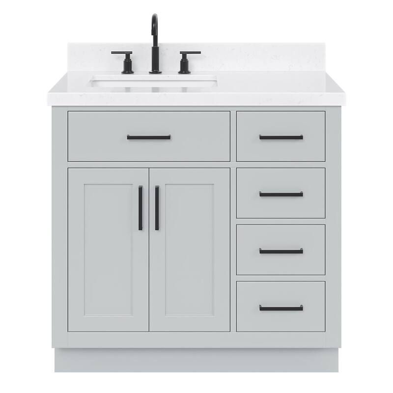 Ariel T036SLCQRVO Hepburn 36" Free Standing Single Basin Vanity Set - Grey