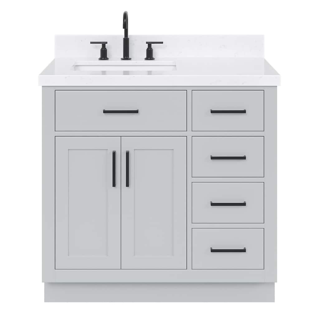 Ariel T036SLCQRVO Hepburn 37" Free Standing Single Basin Vanity Set