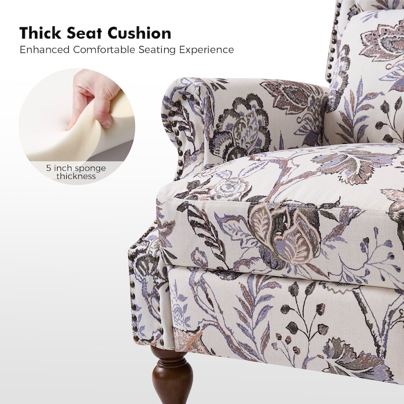 Terri Classic Cutaway Arms with Nailheads Manual Recliner for Living Room Set of 2 by HULALA HOME