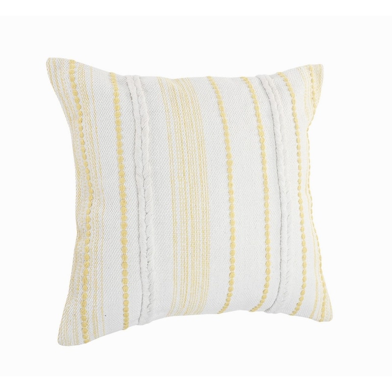 Drow Farmhouse Striped Cotton Throw Pillow by Sevita
