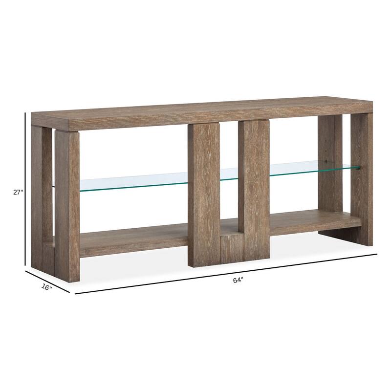 Magnussen Home Conway Spiced Brown Console Sofa Table - 64''W x 16''D x 27''H