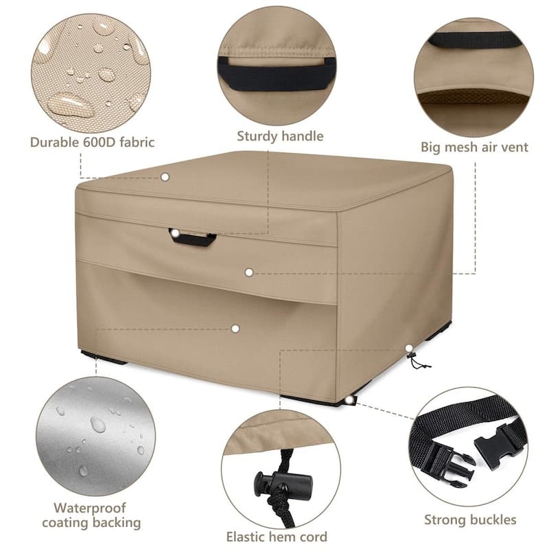 Heavy-Duty Patio Fire Pit Cover - Waterproof, UV-Resistant & Tear-Proof with All-Weather Protection