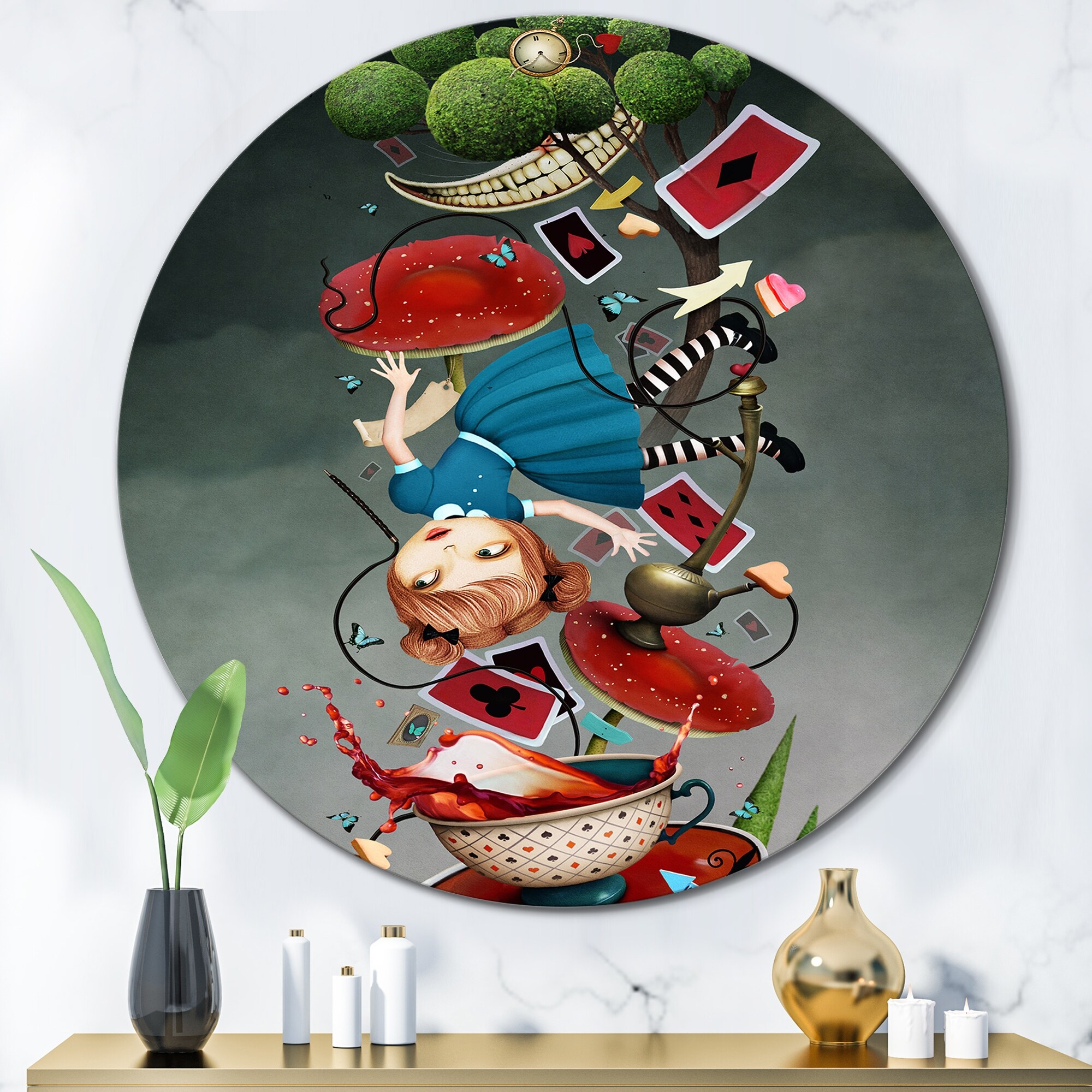 Designart 'Alice In Wonderland Falling In The Rabbit Hole Designart 'Alice In Wonderland Falling In The Rabbit Hole