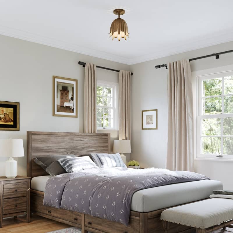 Acroma 1-Light Steel Dimmable Semi Flush Mount - N/A