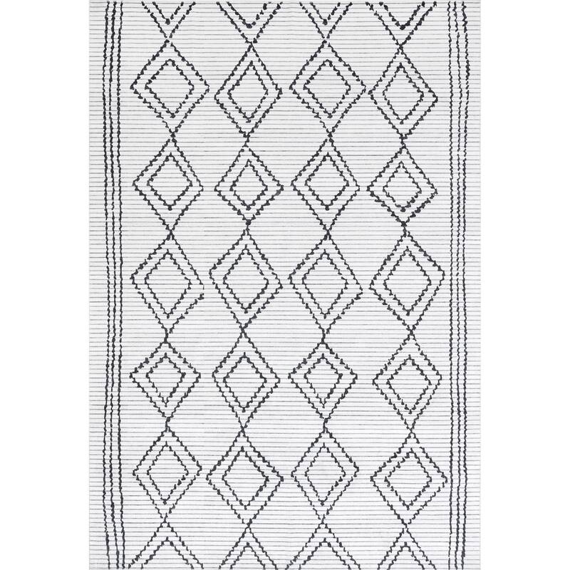 Nuloom Leo SpinClean Geometric Striped Machine Washable Area Rug