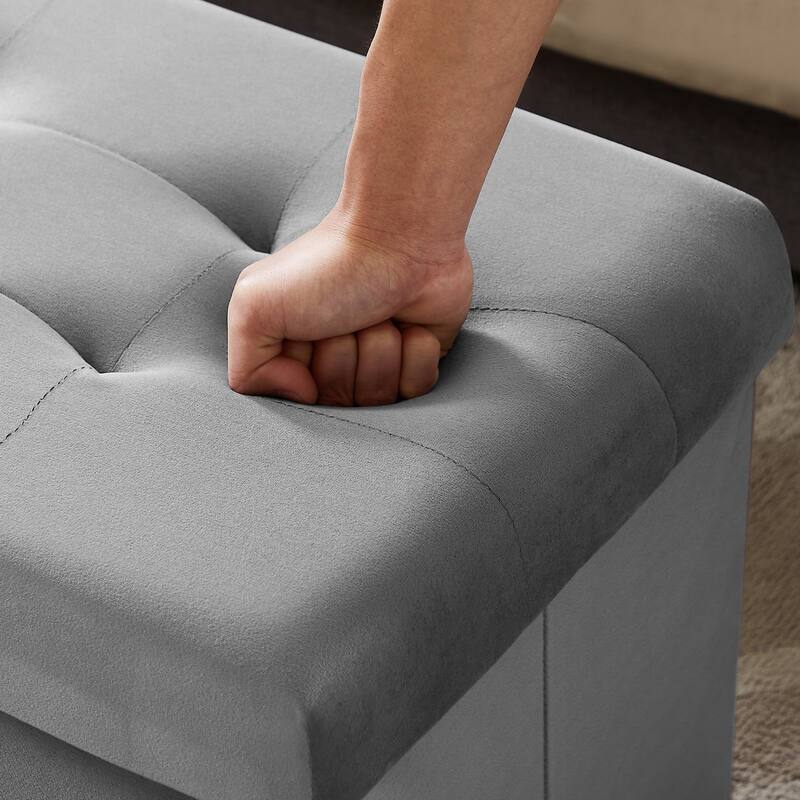 VECELO Modern Folding Tufted Square Storage Ottoman Foot Rest