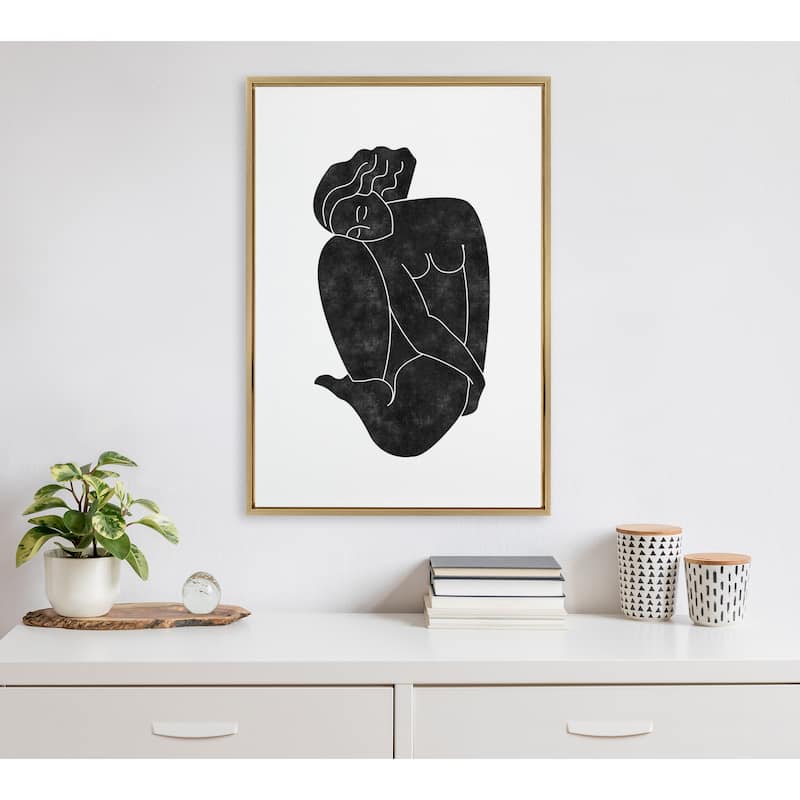 Kate and Laurel Sylvie Figurine Framed Canvas by Alexander Ginzburg