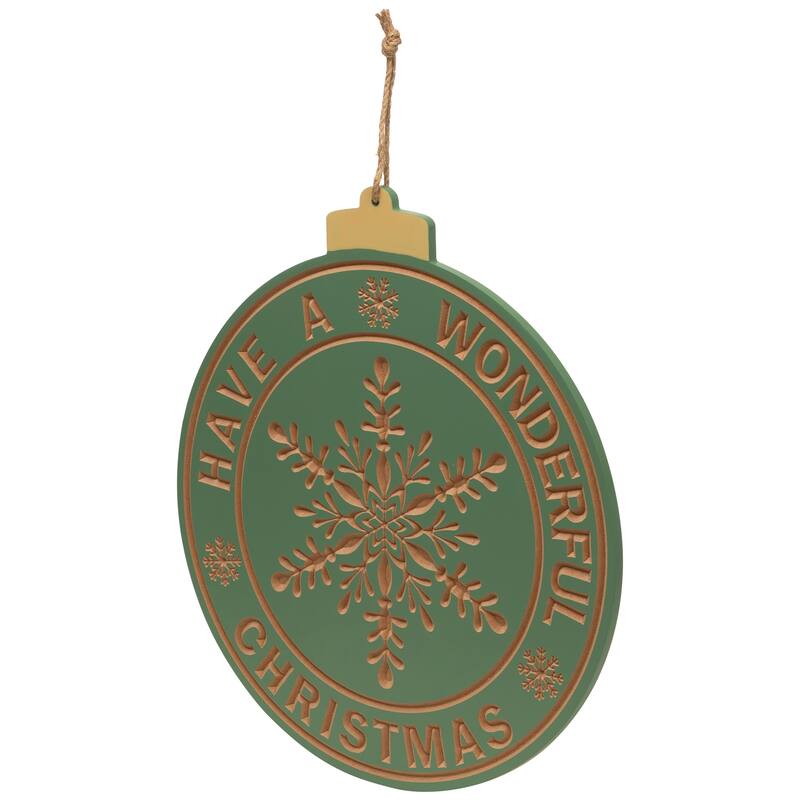 Have a Wonderful Christmas Round Ornament Shaped Wall Sign - 17.5"