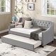 preview thumbnail 1 of 14, Upholstered Velvet Tufting Sleeper Sofa Chesterfield Daybed with Trundle
