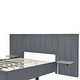 preview thumbnail 30 of 64, Full/Queen Size Upholstered Bed with Velvet Headboard and Integrated Shelves