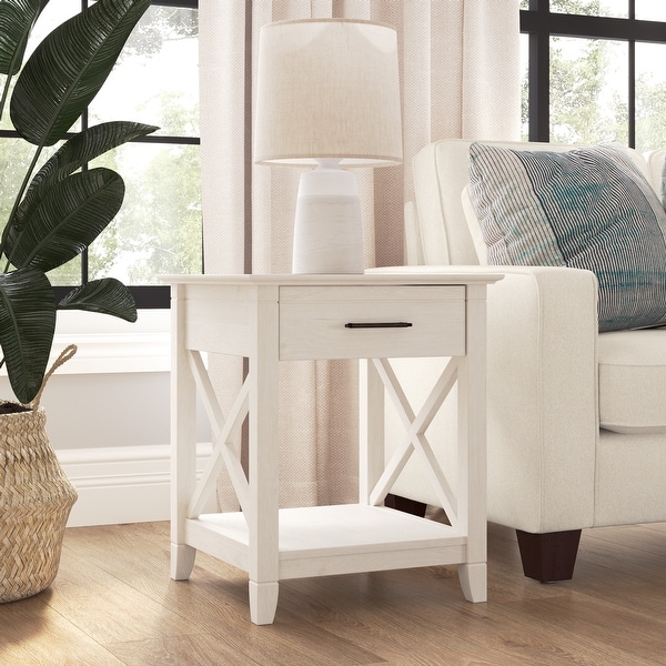 Bush Furniture Key West Small End Table with Storage for Living Room On Sale Bed Bath Beyond 30068565