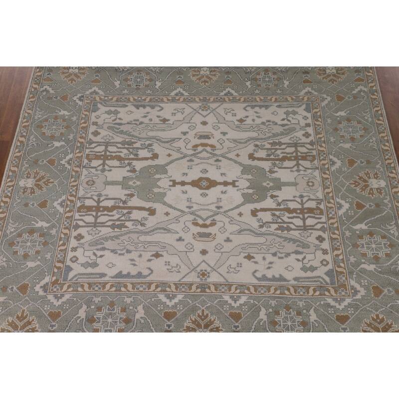 Oushak Square Area Rug Handmade Wool Carpet - 8'2"x 7'9"