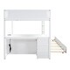 preview thumbnail 41 of 43, Full-Over-Full Bunk Bed with Twin Size Trundle Bed Frame, Storage and Desk Multifunctional Storage Bed for Kids Teens Adults