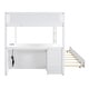 preview thumbnail 13 of 15, Full-Over-Full White Bunk Bed with Trundle, Desk & 3 Storage Drawers, Wooden Low Bunkbeds with USB Ports, for Kids Teens Bedroom