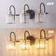 ExBrite Modern Rose Gold 3/4-light Bathroom Dimmable Crystal Vanity Lights Wall Sconces