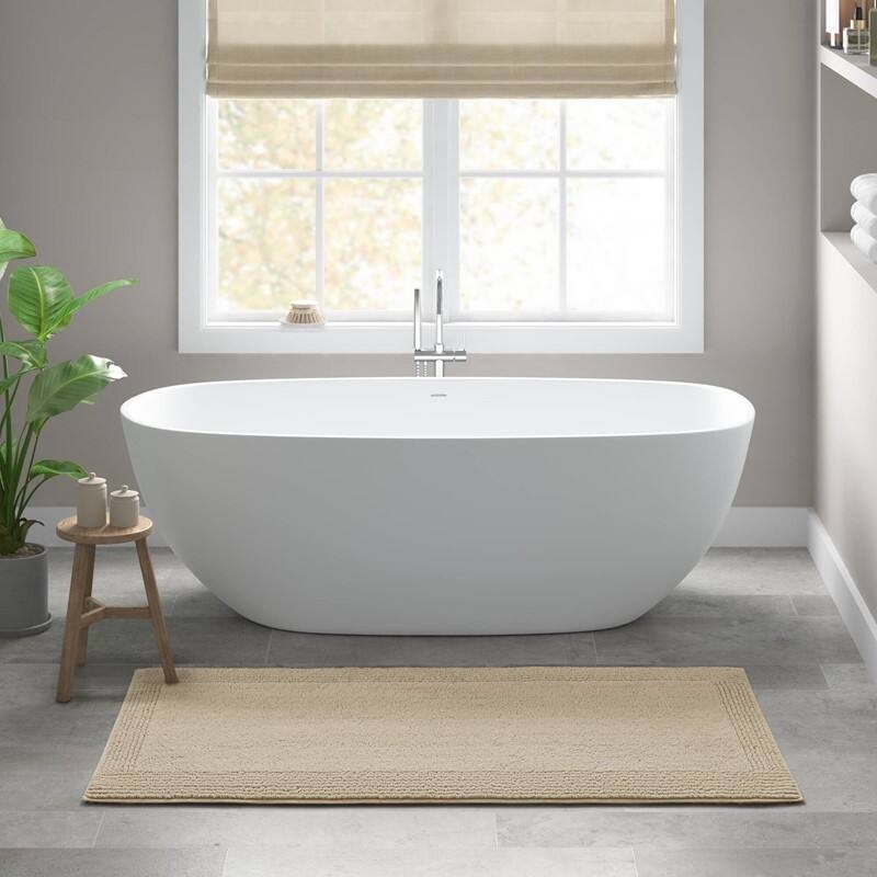 1 PCS 17x24" Cotton Tufted 3000 GSM Reversible Bath Rug White