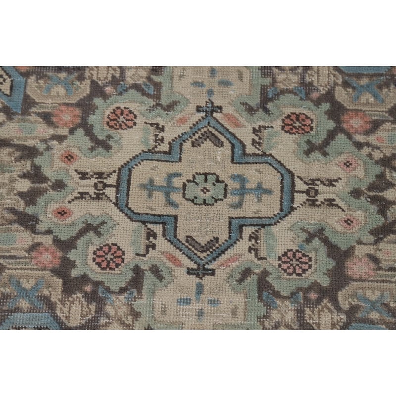 Geometric Tabriz Persian Vintage Area Rug Handmade Wool Carpet - 6'6"x 9'10"
