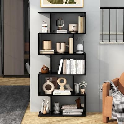 Versatile Five-Tier Bookshelf for Home Organization