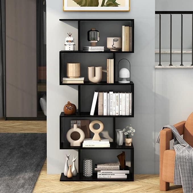 Versatile Five-Tier Bookshelf for Home Organization