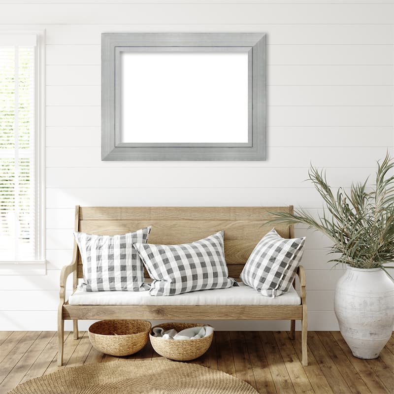 Amanti Art Romano Silver Framed Dry Erase Magnetic Board