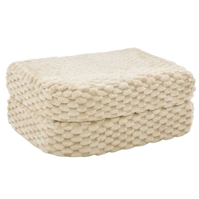 135.4" Bubble Velvet Fabric Sectional Sofa with 2 Ottomans