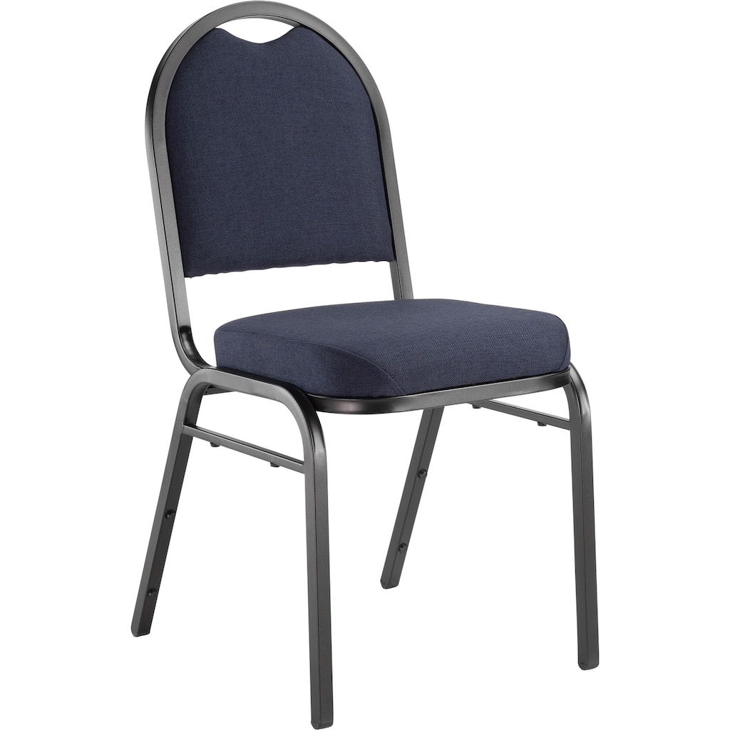 (24 Pack) Blue Upholstered Stacking Banquet Chair and Dolly Set